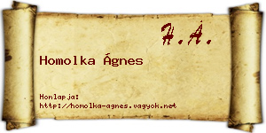 Homolka Ágnes névjegykártya