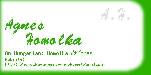 agnes homolka business card